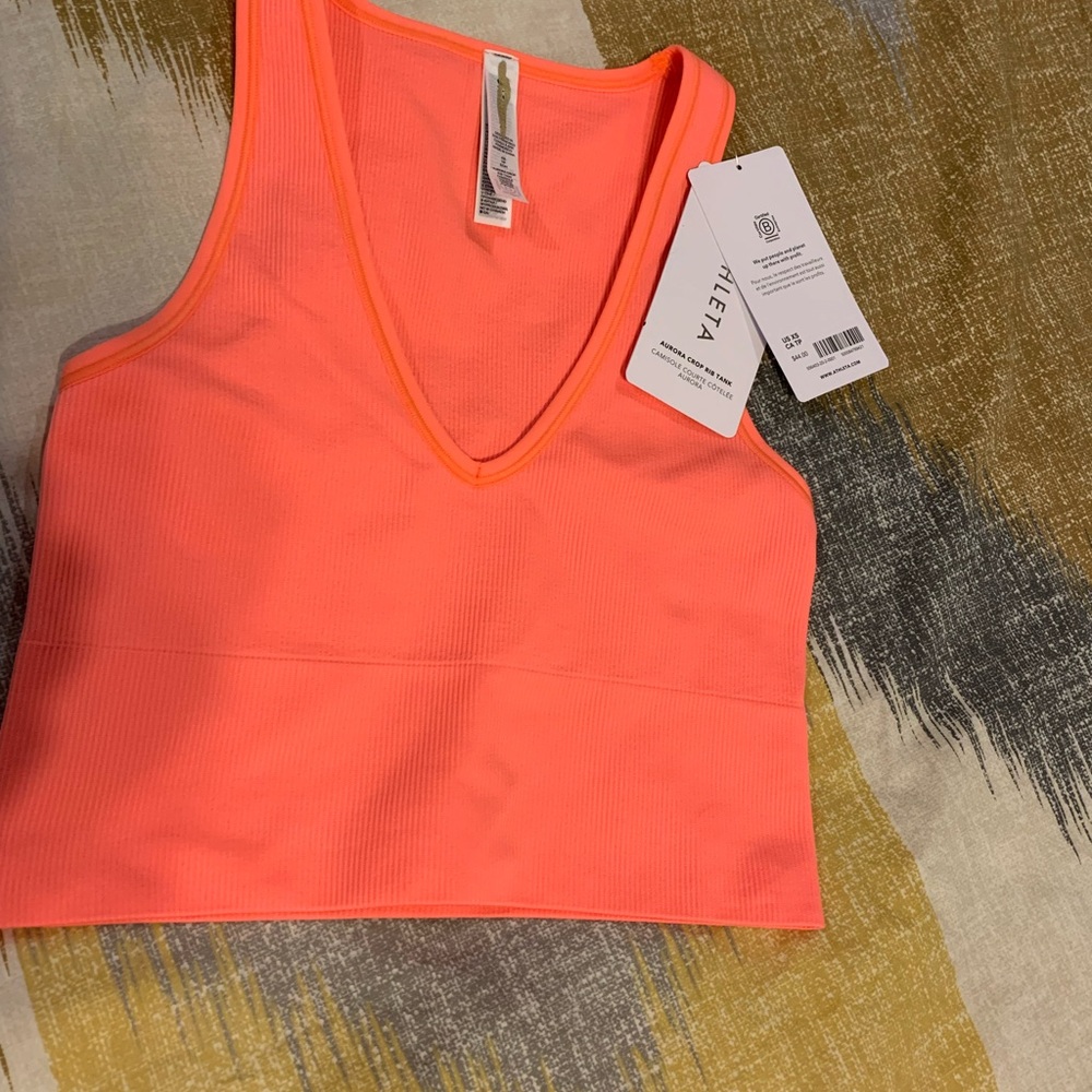 Athleta Neon orange Crop Top